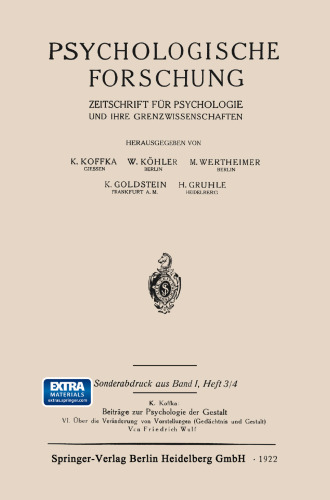 Psychologische Forschung: Zeitschrift für Psychologie und ihre Grenzwissenschaften