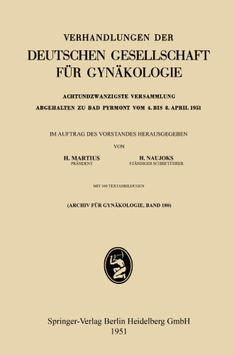Achtundzwanzigste Versammlung Abgehalten zu Bad Pyrmont vom 4. bis 8. April 1951: Wissenschaftlicher Teil