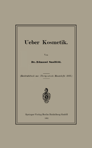 Ueber Kosmetik