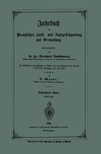 Jahrbuch der Preußischen Forst- und Jagdgesetzgebung und Verwaltung