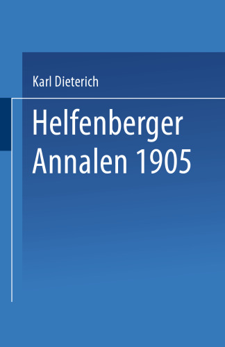 Helfenberger Annalen 1905: Band XVIII