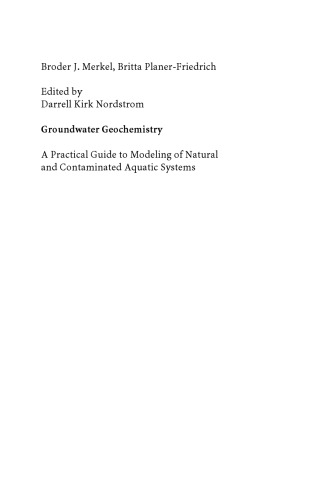 Groundwater Geochemistry