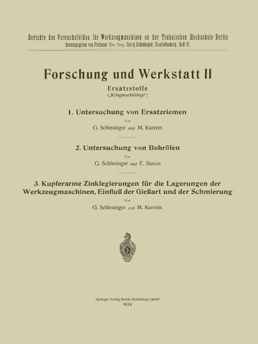 Forschung und Werkstatt II: Ersatzstoffe