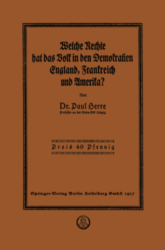 Welche Rechte hat das Volk in den Demokratien England, Frankreich und Amerika?