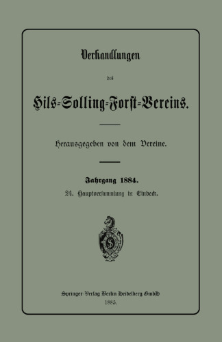 Verhandlungen des Hils-Solling-Forst-Vereins