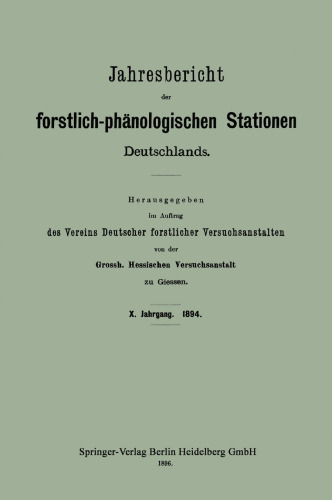 Jahresbericht der forstlich-phänologischen Stationen Deutschlands