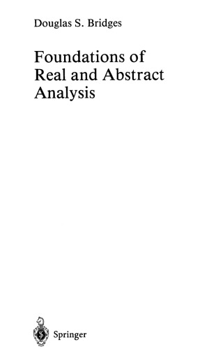 Foundations Of Real And Abstract Analysis