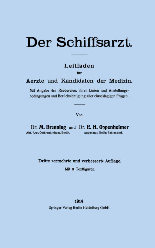 Der Schiffsarzt: Leitfaden für Aerzte und Kandidaten der Medizin