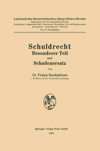 Schuldrecht Besonderer Teil und Schadenersatz