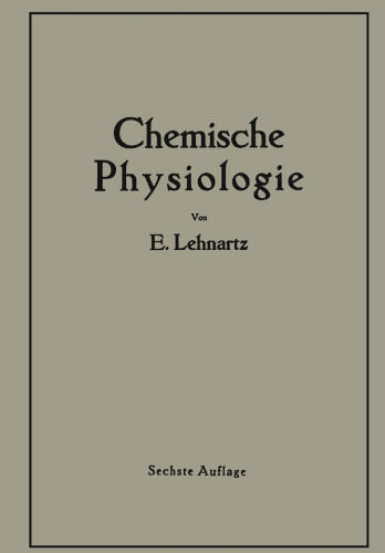 Einführung in die Chemische Physiologie