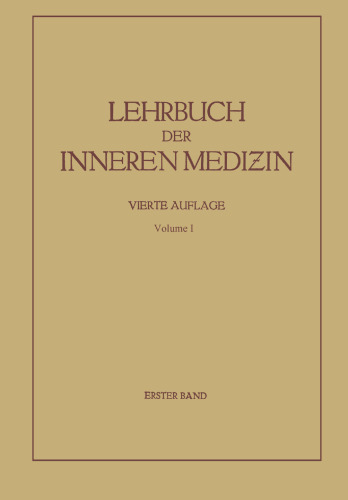 Lehrbuch der Inneren Medizin: Erster Band / Zweiter Band