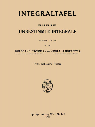 Integraltafel: Unbestimmte Integrale