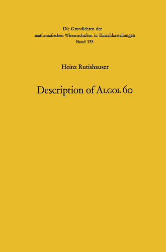 Handbook for Automatic Computation: Description of Algol 60