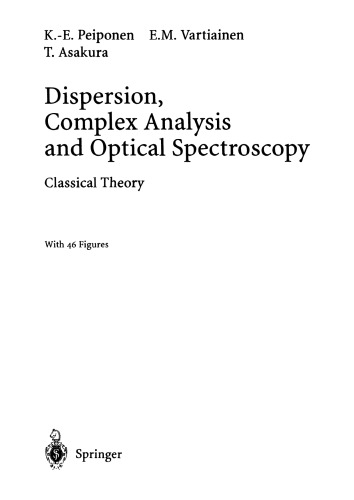 Dispersion complex analysis and optical spectroscopy Classical theory