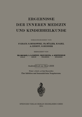 Über Infektion und Immunität beim Neugeborenen