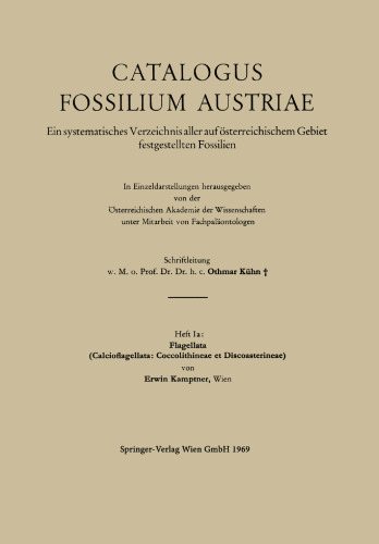 Flagellata: (Calcioflagellata: Coccolithineae et Discoasterineae)