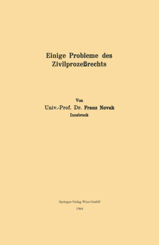 Einige Probleme des Zivilprozeßrechts