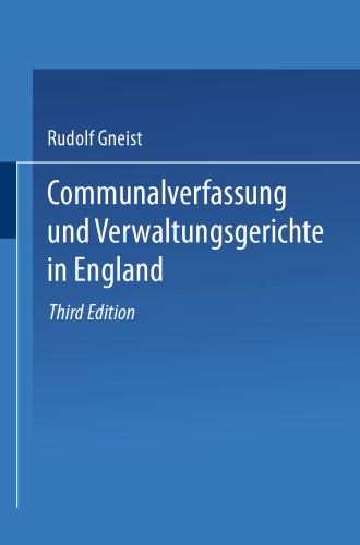 Communalverfassung und Verwaltungsgerichte in England