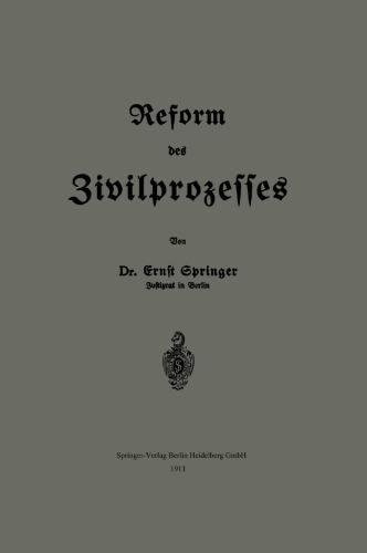 Reform des Zivilprozesses