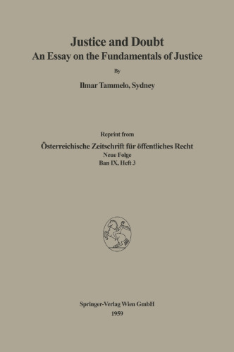 Justice and Doubt: An Essay on the Fundamentals of Justice