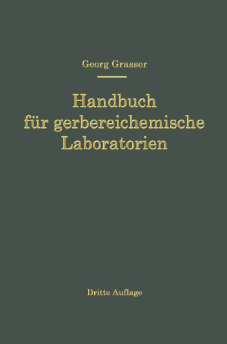 Handbuch für Gerbereichemische Laboratorien