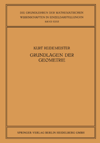 Vorlesungen über Grundlagen der Geometrie