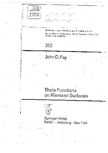 Theta Functions On Riemann Surfaces