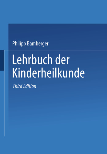 Lehrbuch der Kinderheilkunde