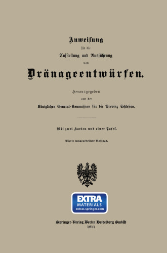 Anweisung für die Aufstellung und Ausführung von Dränageentwürfen