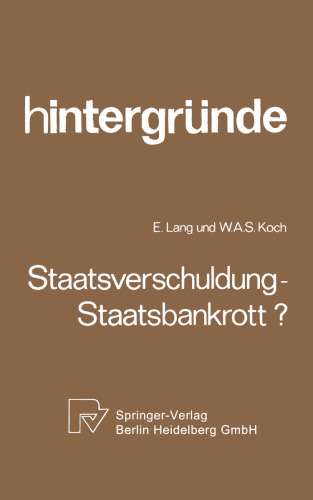 Staatsverschuldung — Staatsbankrott?
