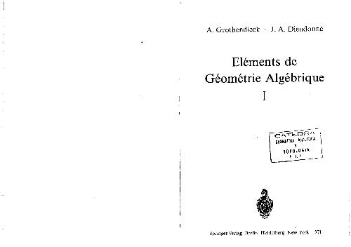 Elements de geometrie algebrique