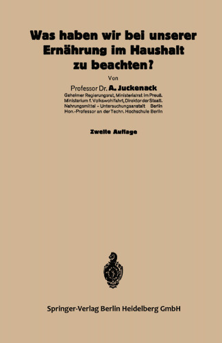 Was haben wir bei unserer Ernährung im Haushalt zu beachten?