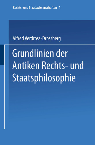 Grundlinien der Antiken Rechts- und Staatsphilosophie
