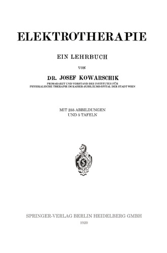 Elektrotherapie: Ein Lehrbuch