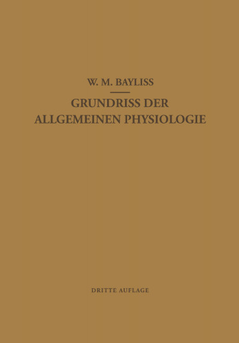 Grundriss der Allgemeinen Physiologie