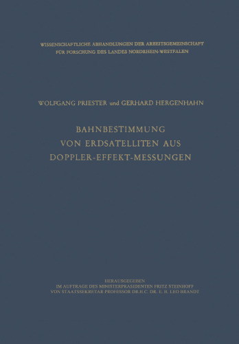 Bahnbestimmung von Erdsatelliten aus Doppler-Effekt-Messungen