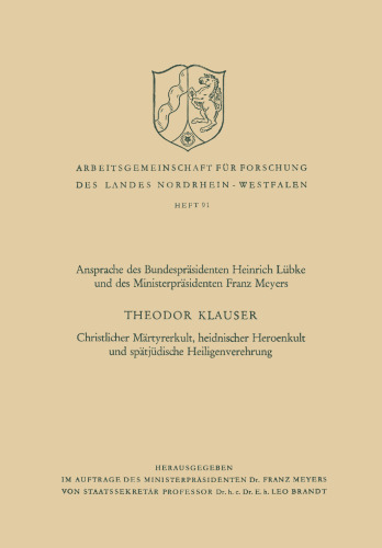 Christlicher Märtyrerkult, heidnischer Heroenkult und spätjüdische Heiligenverehrung
