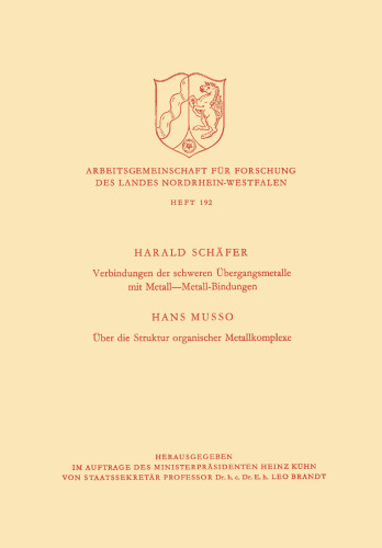 Verbindungen der schweren Übergangsmetalle mit Metall–Metall-Bindungen. Über die Struktur organischer Metallkomplexe