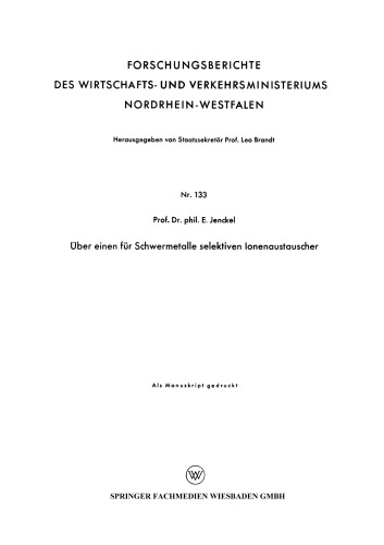 Über einen für Schwermetalle selektiven Ionenaustauscher
