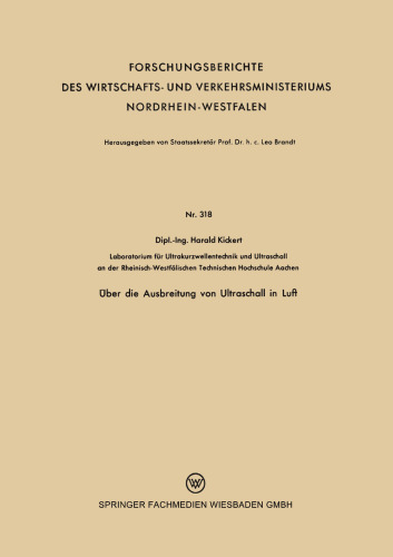 Über die Ausbreitung von Ultraschall in Luft
