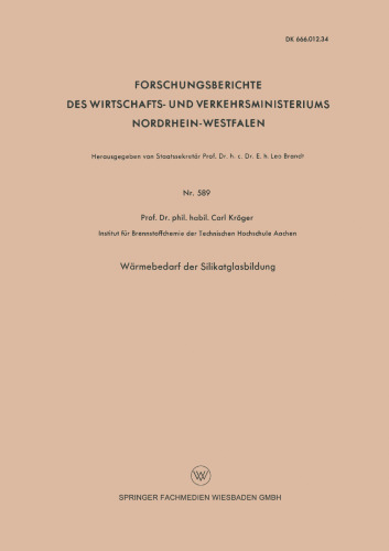 Wärmebedarf der Silikatglasbildung