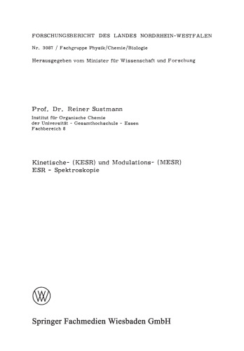 Kinetische- (KESR) und Modulations- (MESR) ESR — Spektroskopie