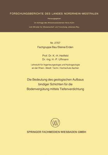 Die Bedeutung des geologischen Aufbaus bindiger Schichten für die Bodenvergütung mittels Tiefenverdichtung