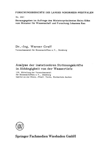 Analyse der instationären Strömungskräfte in Abhängigkeit von der Wassertiefe