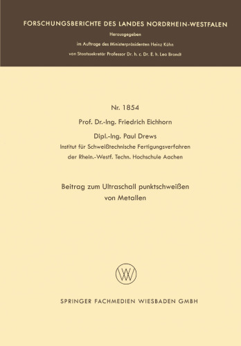 Beitrag zum Ultraschallpunktschweißen von Metallen