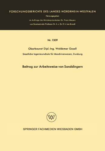 Beitrag zur Arbeitsweise von Sandslingern