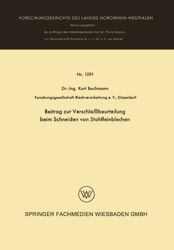 Beitrag zur Verschleißbeurteilung beim Schneiden von Stahlfeinblechen