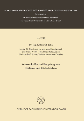 Massenkräfte bei Kopplung von Gelenk- und Rädertrieben