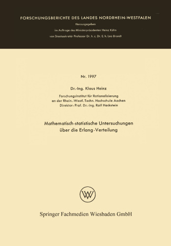 Mathematisch-statistische Untersuchungen über die Erlang-Verteilung