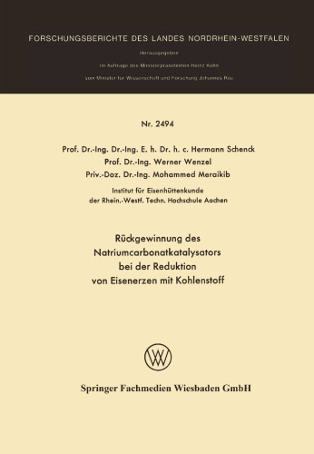 Rückgewinnung des Natriumcarbonatkatalysators bei der Reduktion von Eisenerzen mit Kohlenstoff